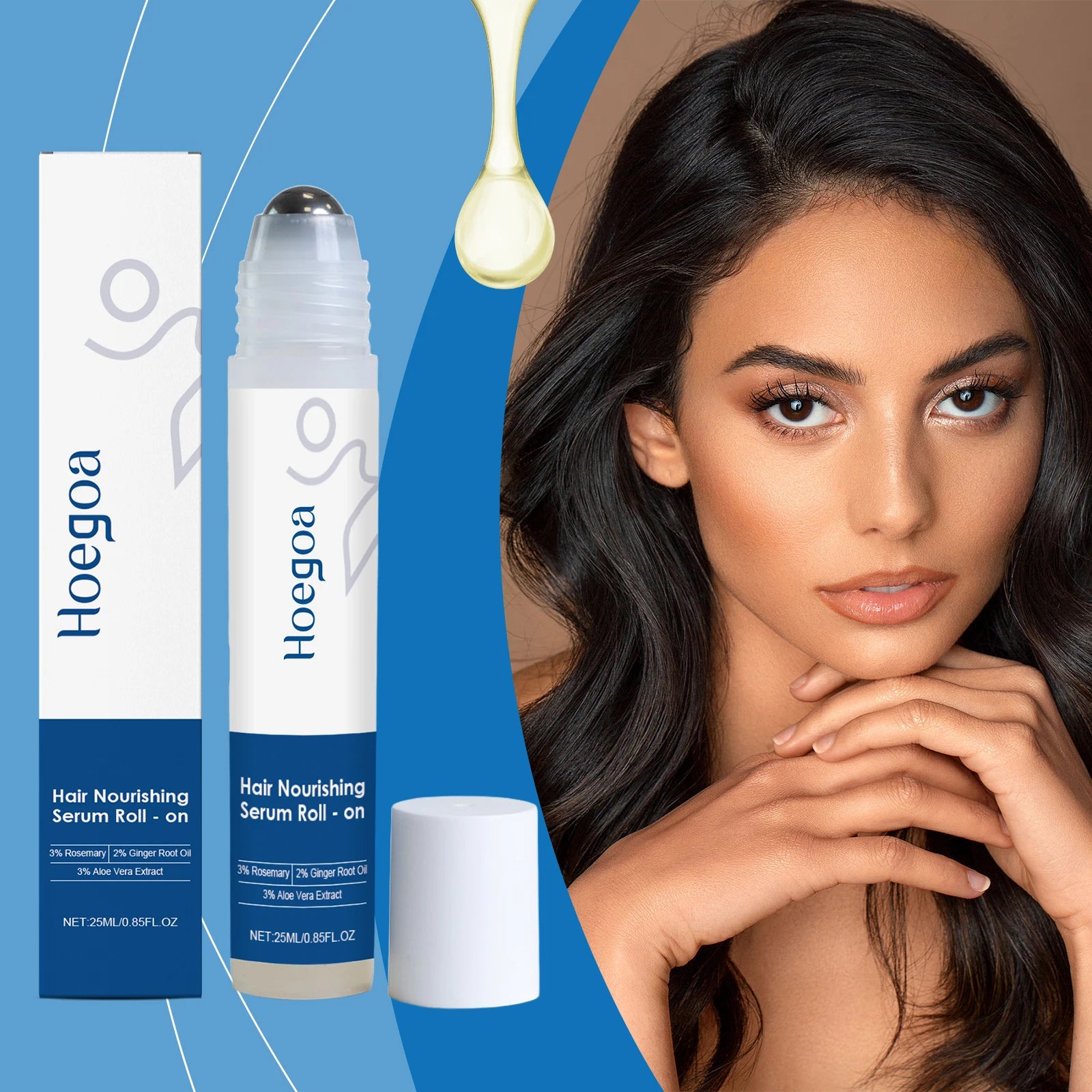 Rosemary Fast Hair Growth Oil anti Frizz Split Ends Damaged Hair Repair Serum Improve Sparsity Thickening Hair Care Essence Roll